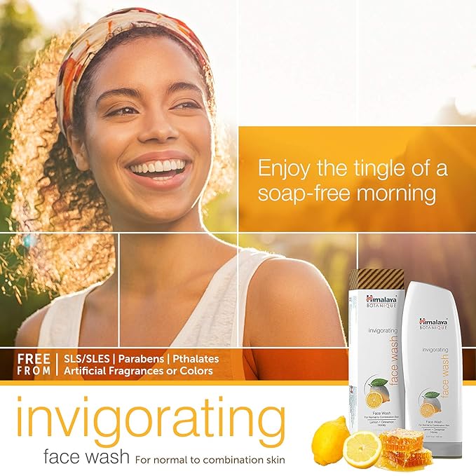 Himalaya Botanique Invigorating Face Wash to Tighten & Revitalize Tired, Dull Skin, and Minimize Pores 5.07 oz, 2 Pack