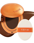 [*Mini Size*] TIRTIR Mask Fit Ai Filter Cushion Foundation | AI-Like Semi-Matte Finish - Up to 72-Hour Medium to Full Coverage Korean BB Cushion Make up Beauty, #49N Deep Chestnut, 0.15 Fl Oz