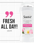 Suave Aluminum Free Deodorant for Women, Rose Petal and Jasmine, 48-Hour Odor Protection, Free of Talc, Parabens & Dyes 2.6 oz (Pack of 12)