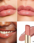 Oulac Moisturizing Shine Pink Peach Lipstick for Women - 2 in 1 Pink Peach Glossy Tinted Lip Balm, Hydrating Winter Lipstick for Dry Lips,Shine Juicy Finish Vegan 2.2g/0.07oz (G13)