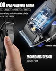 Professional Barber Hair Clippers Trimmer Shaver Set for Men,Cordless Hair Cutting Kit & Zero Gap T-Blade Trimmer & 8500 RPM Electric Shaver Combo with EVA Case,Mens Gift
