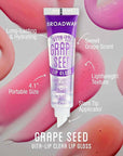 Ruby Kisses Broadway Vita-Lip Tinted & Clear Lip Gloss Set (6 Pack) Ultra-Hydrating & Soothing Formula with Vitamins, High-Shine Non-Sticky Finish Lip Balm, 3 Pcs Watermelon + 3 Pcs Grape Seed