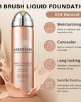 Air Brush Makeup Foundation and Makeup Primer for Face,Hydrates and Moisturizes,Buildable Coverage with Anti-aging Formula for Smooth Radiant Skin (01 Natural/Warm Porcelain)