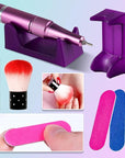 Portable Nail Drill Cordless,35000 RPM Electric Nail File with Holder,Rechargeable Nail Drill E Filer for Nails,Electric Nail Buffer Nail Dremel Tool for Women (Gradient Purple Green)