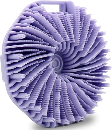 Silicone Body Scrubber，Exfoliating Body Scrubbers for use in Shower,Silicone Body Brush for Showering and Anti-Slippery Handles for All Skin Types (Purple)