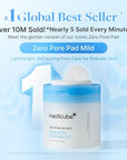 Medicube Zero Pore Pads Mild 2.0 (70 units) - Gentle Calming Toner Pads for Exfoliation, Minimizing Pores, and Blackhead Removal with PHA - Ideal for All Skin Types - Korean Skin Care