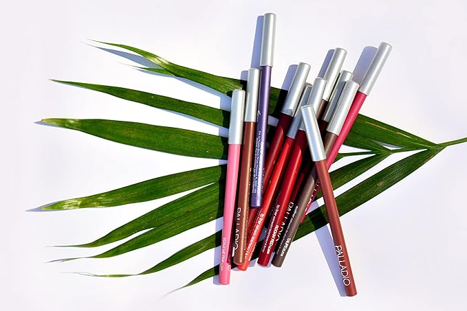 Palladio Lip Liner Pencil, Wooden, Firm yet Smooth, Contour and Line with Ease, Perfectly Outlined Lips, Comfortable, Hydrating, Moisturizing, Rich Pigmented Color, Long Lasting, Walnut