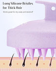 HEETA Scalp Massager Hair Growth, Soft Silicone Scalp Scrubber Shampoo Brush for Exfoliation, Dandruff Removal & Head Massage Stress Relax, Wet & Dry Use for Thick, Thin Hair Care, Wheat Straw Purple