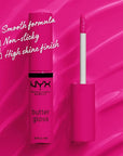 NYX PROFESSIONAL MAKEUP Butter Gloss, Non-Sticky Lip Gloss - Summer Fruit (Hot Pink)