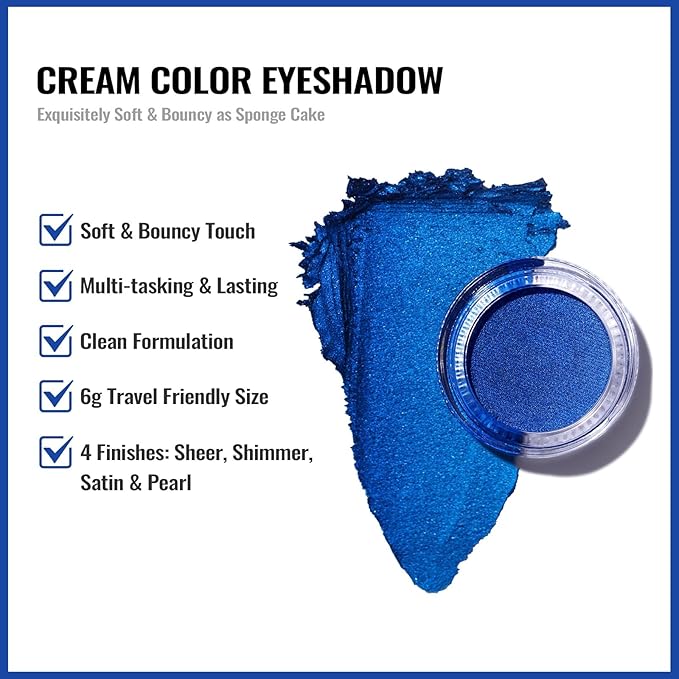 Oulac Shimmer Cream Eyeshadow also for Highlighter Blendable Eye Shadow Waterproof&Long Lasting with Moisturizing Formula Soft Shimmer Eye Make-up,Vegan & Cruelty-Free,6g 25