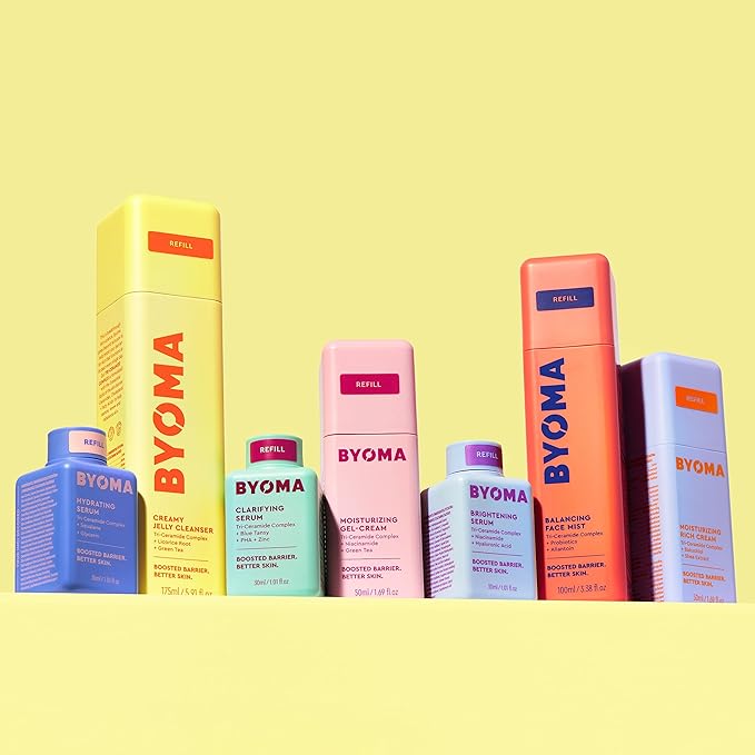 BYOMA Brightening Serum Refill - Barrier Repair Serum - Brightening & Hydrating Face Serum with Hyaluronic Acid, Niacinamide & Ceramides - Hyaluronic Acid Serum For Face - 1.01 fl. oz Refill