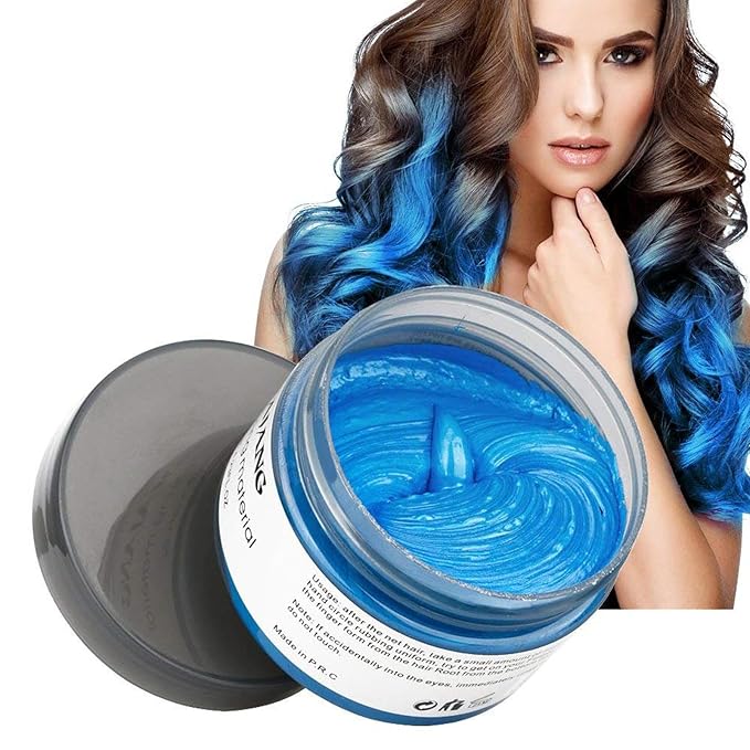 Hair Wax Spray - Temporary Blue Hair Styling Clay for Temporary Hair Color, Cosplay & Parties (4.23 oz)