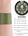 UCANBE Jungle Green Face Body Paint Makeup Foundation, Non-Toxic Cream Greasepaint, Face Painting Kit for for Kids & Adult Halloween Parties, Monster Witch Orcs Hulk Camo Hunting SFX Cosplay Costumes