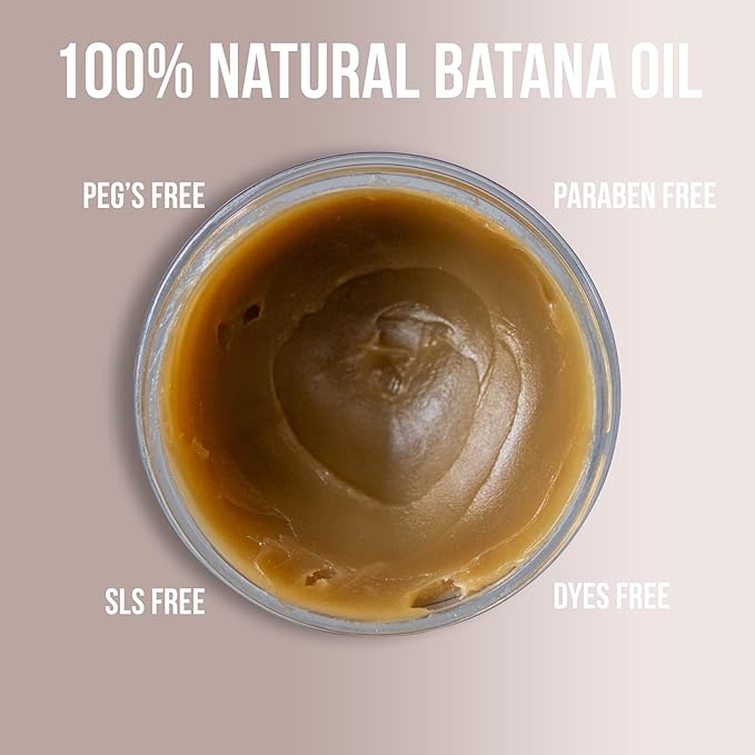 SAVION Raw Batana Oil for Hair Growth - 100% Pure Unrefined Organic Batana Oil Paste, Natural Hair Treatment for Thick Strong Strands - Honduras Sourced - Includes a Shower Cap, 4 Fl Oz, 120 ML