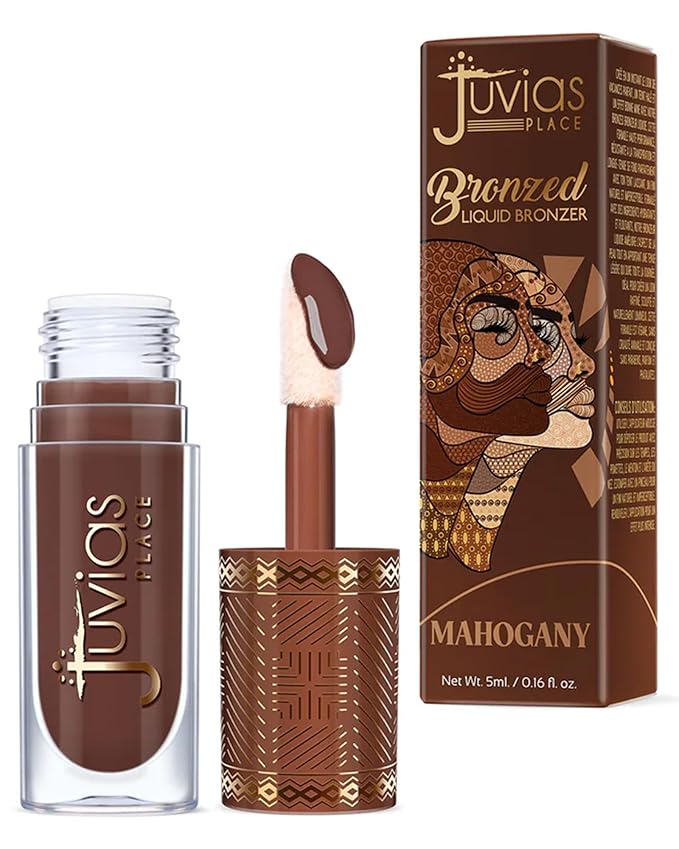 Juvia’s Place Bronzed Liquid Bronzer - Mahogany - Liquid Bronzer for Face with Silky Blendable Texture - Buildable Coverage for Natural Contour & Dimension - Easy-to-Blend, Patch-Proof Formula