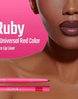Juvia's Place Coffee Shop Luxe Lip Liner: Ruby - Colorstay Matte Finish Lip Pencil, Makeup for Natural Long Lasting Beauty and Sensational Wear, Lip Stain Kiss Proof Cometics