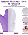 SATINIOR 4 Packs Self Tanning Mitt Applicators Double Sided Sunless Tanning Mittens Reusable Applicator Mittens Tanner Gloves with Thumb(Purple)