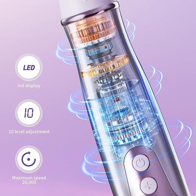 Aleanu Professional Manicure Pedicure Kit - 10 Speeds Cordless Nail Drill丨Rechargeable Pedicure Tools for feet, Nail Drill for Thick Nail Toenail Cuticle Women Men Baby Pets(Purple)