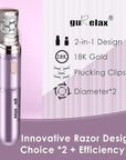 Gurelax Hair Removal Epilator for Women, Rechargeable Facial Epilator Hair Remover, 2-in-1 Electric Epilator & Shaver, 18 Carat Gold Plated Head, All Ages and Skin Types