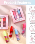 Lip Gloss Oil Set-2 Colors Hydrating Tinted Lipgloss Lip Glow Oil,Non-sticky Shiny and Vegan Lip Glaze, Glitter Crystal Jelly Lip Glaze,Women's Day Makeup Gift Kit for Women Girl-Set D