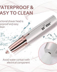 gurelax Eyebrow Hair Remover, Electric Eyebrow Trimmer for Women,Face and Eye Epilator with LED Light for Women Rechargeable with 2 x Replacement Heads (White)