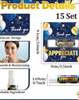 15 Pack Thank You Lip Balm Gifts Bulk, Blue Gold Moisturizing Nourishing Lip Balm Gifts, Appreciation Party Favor for Women Man Coworker Employee We Appreciate You Baby Shower Birthday Party Supplies