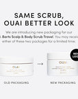 OUAI Scalp & Body Scrub, St. Barts Travel Size - Exfoliating Body Scrub with Sugar & Coconut Oil Blend for Smooth, Moisturized Skin - Gentle Scalp Scrub for Removing Product Build Up (3.4 oz)