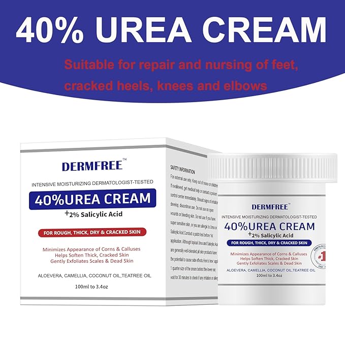 Urea Cream 40 Percent for Feet Maximum Strength – Foot Callus Remover Cream Plus 2% Salicylic Acid for Dry, Cracked Heels and Feet Repair, 3.4 oz