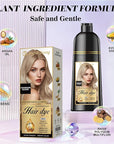 Natural Hair Dye Shampoo 3 IN 1, Gray Hair Coverage, Vegan, Ammonia-Free & Paraben-Free Hair Coloring Shampoo for Women & Men, Beard Dye for Men, Nourishing Gentle (CHAMPAGNE BLONDE)