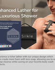 Silicone Body Scrubber - Exfoliating Bath Brush and Skin Cleanser - Shower Sponge for Gentle Body Scrub and Wash - Silicone Scrubbing Care Tool for a Refreshed and Renewed You - Black