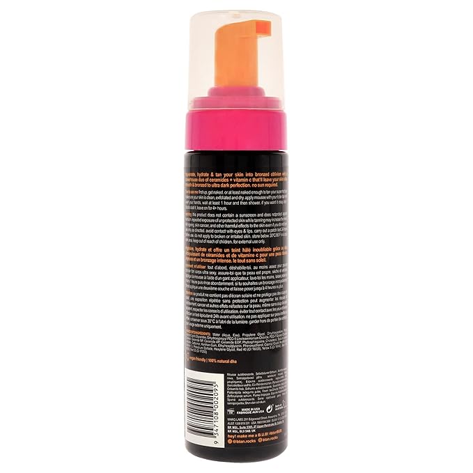 b.tan Dark Self Tanner Mousse | No Sun Required - Fast, 1 Hour Express, Darkest, Rejuvenating Sunless Tanning Treatment With Ceramides + Vitamin C, No Fake Tan Smell, Cruelty Free, 6.7 Fl Oz