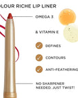 L'Oreal Paris Colour Riche Lip Liner Pencil, Creamy Lip Liner with Omega 3 and Vitamin E, 782 Toffee To Be (Warm Deep Brown), Pack of 2