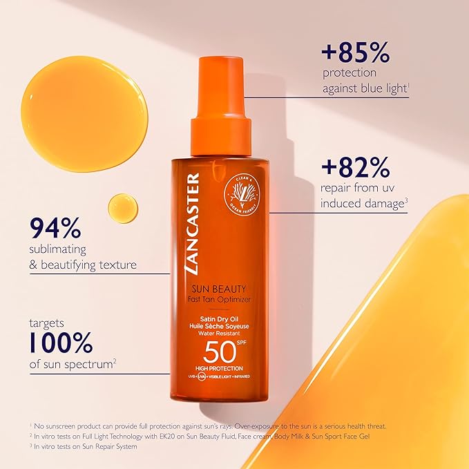 Lancaster Sun Beauty Satin Sheen Oil Fast Tan Optimizer SPF 30, Suncare & Bronzers Body, 5 Fl Oz