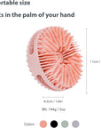 2 PC Silicone Exfoliating Body Scrubber, Silicone Body Shampoo Brush, Soft Silicone Loofah for Sensitive Skin, Shower Silicone Hair Scalp Massager, Easy to Clean, Lather Well(Pink&Black)