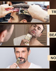 Karrte Men’s Grooming Kit Professional Hair Clippers and Shaver for Men,Electric Razor and Nose Trimmer Set,Beard Trimmer with 2 Foil Head,Gifts for Men