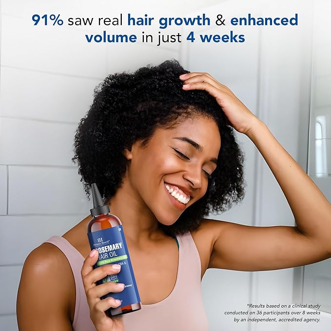 Botanic Hearth 100% Pure Rosemary Oil For Hair Growth | Infused with Biotin, Jojoba & Castor Oil | Hair Oil Repairs Dry Damaged Hair, Strengthening, Healthier - Hair Tonic, 4.0 fl oz