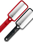 Microplane Colossal Foot File, Red and Black - The Original Stainless-Steel Foot Scraper, Dead Skin/Callus Remover for Feet, Foot Scrubber, Pedicure Tools for Salon-Quality Foot Care (2 Piece Set)