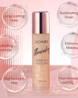UCANBE Shimmer Dewy Setting Spray – Glowing + Makeup Setting Spray 2 in 1 Lightweight Formula for a Radiant Glow,Long-Lasting Face Mist for Face Body, 4 Fl Oz #Champagne