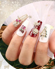 24PCS Large Christmas Nail Charms, 3D Alloy Big Christmas Gems Jewels Luxury Holiday Charms for Nails Design, Xmas Nail Art Bling Jewelry Shiny Crystal Diamonds for Women Holiday Manicure Decorations