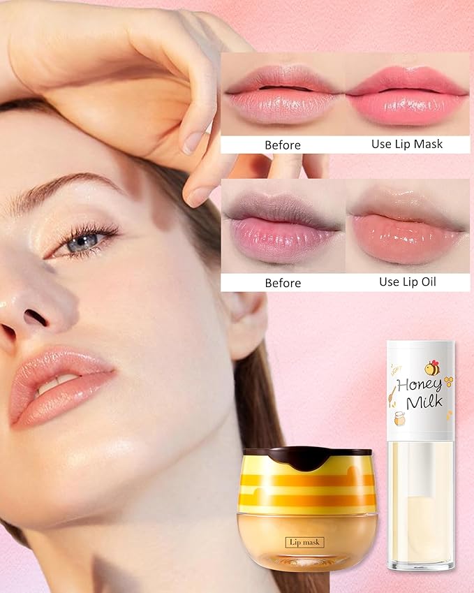 2Pcs Bee Lip Balm Honey Pot Exfoliator