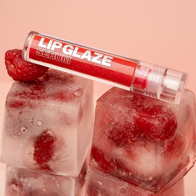 Palladio Lip Glaze Serum, Hydrating Lip Gloss with Peptides & Hyaluronic Acid for Plump, Smooth, and Nourished Lips – Vegan, High-Shine, Non-Sticky Finish (Cherry Sangria)