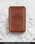 Mistral Bar Soap, Mahogany Rhum, 8.8 Ounces