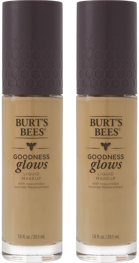 Burts Bees Goodness Glows Liquid Makeup, Soft Honey - 1.0 Ounce (Pack of 2)