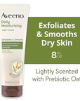 Aveeno Daily Moisturizing Body Scrub, Exfoliating Body Wash for Smoother, Healthier Looking Skin, Soothing Prebiotic Oat Formula, Sulfate-Free, Soap-Free & Dye-Free, 8 oz