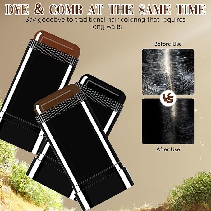 Safe and Convenient Comb Hair Dye, Touch up Combs, Waterproof and Sweat-Proof Hair Dye Comb, Portable Colouring Hair Dyes, 2 in 1 Instant Dye for Women & Men (Black)