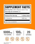 BulkSupplements.com L-Glutamine Powder - Glutamine Supplement, L-Glutamine 5000mg, L Glutamine Powder - Unflavored & Gluten Free, 5000mg per Serving, 100g (3.5 oz) (Pack of 1)