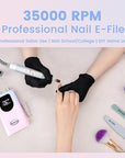 Delanie Professional Nail Drill High Torque 35000 RPM Rechargeable Portable Electric Nail File Filer for Acrylic Gel with Cuticle Bits, Salon Manicure Tool, Gradient Pink