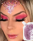 MEICOLY Pink Face Glitter,Pink Out Accessories for Spirit Week,Sparkle Hair Glitter Face Paint,Singer Concerts Lover Heart Glitter Makeup,Body Glitter for Women Kids
