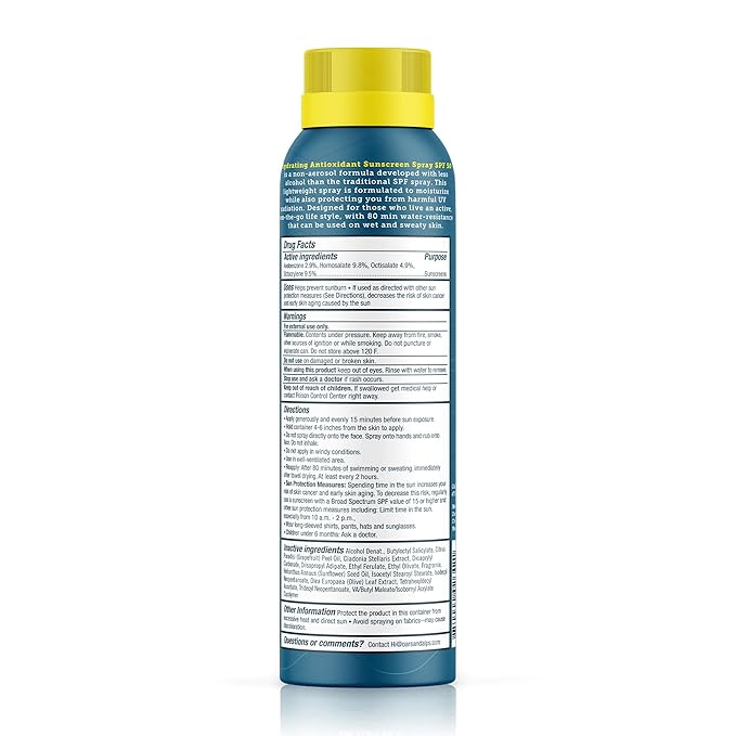 Oars + Alps Hydrating SPF 50 Sunscreen Spray, Infused with Vitamin C and Antioxidants, Water and Sweat Resistant, 6 Oz, 1 Pack