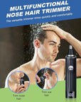 LED Display Ear and Nose Hair Trimmer Clipper for Men Women,2025 Rechargeable 2 in 1 Professional Painless Eyebrow & Facial Hair Trimmer with Powerful Motor and Dual-Edge Blades Easy Cleansing